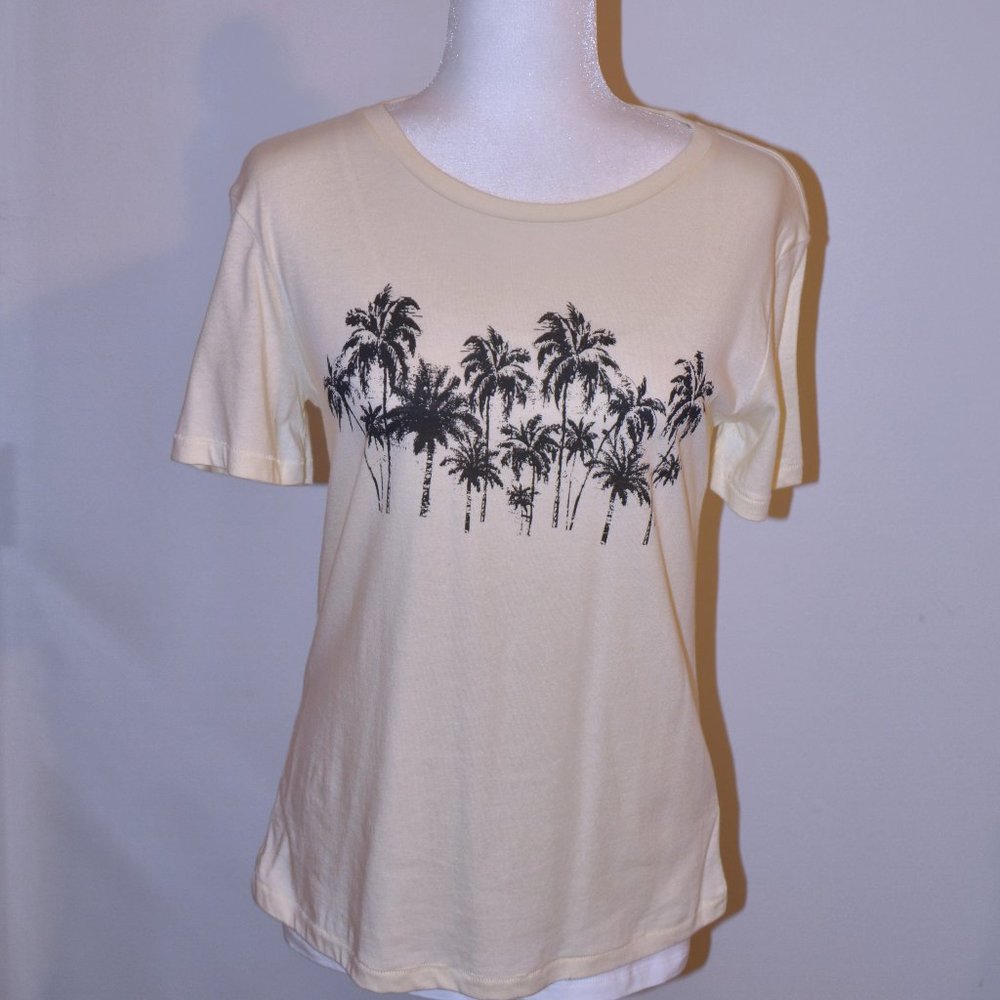 Elie Tahari Palm Tree Short Sleeve Top